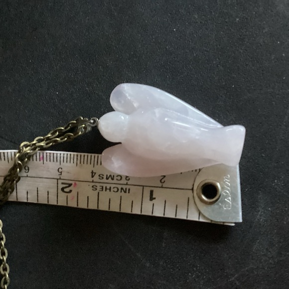 Rose Quartz Protective Angel on antiqued Bronze Chain - Picture 6 of 6